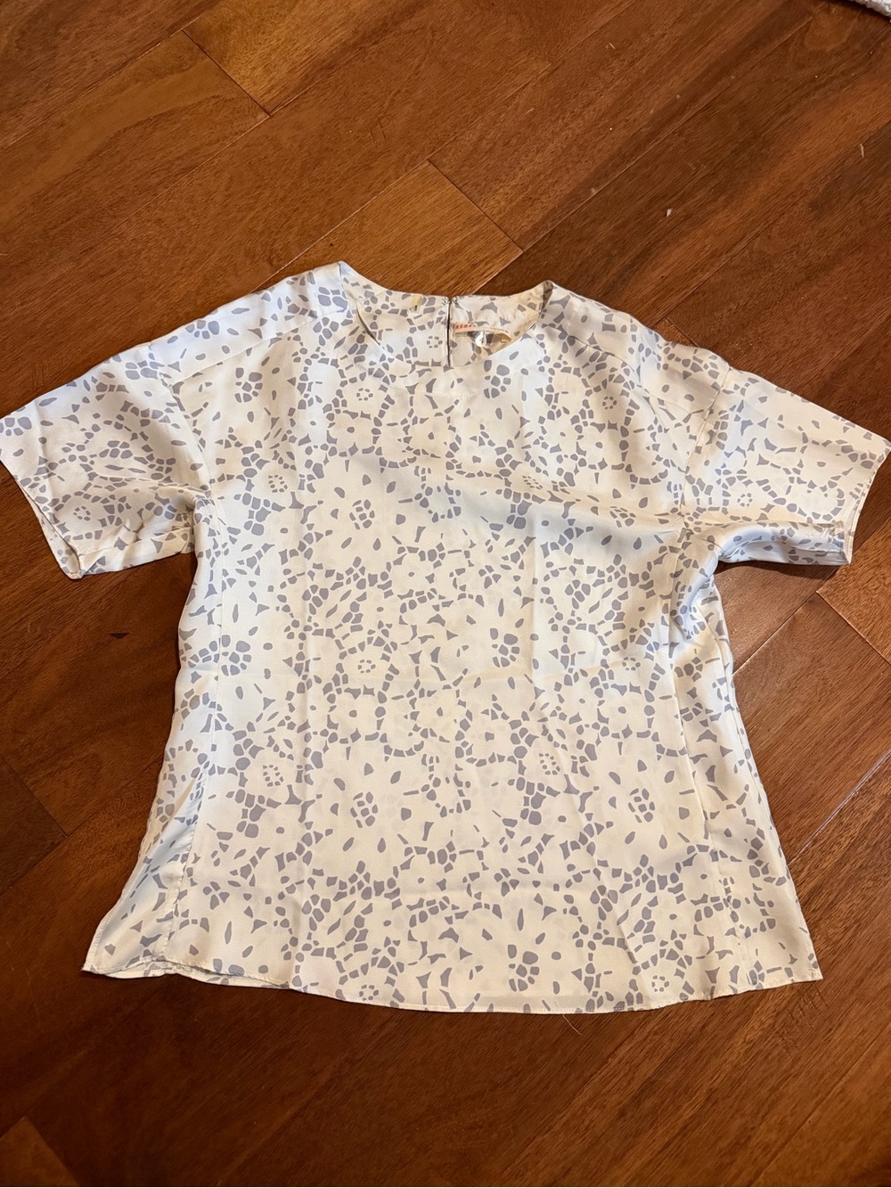 Rebecca Taylor Silk Abstract Print Blouse